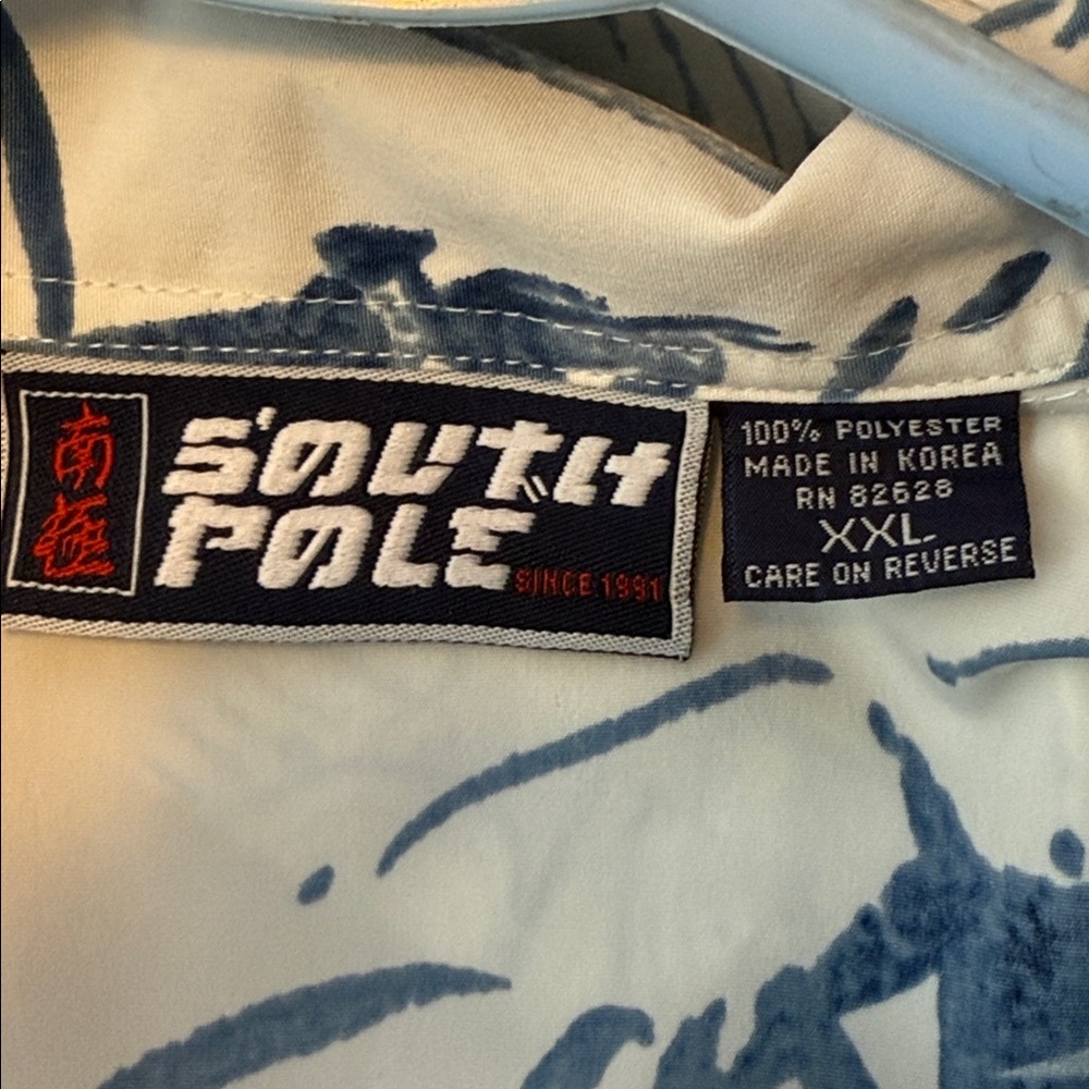 South Pole Blue and Cream Graphic Shirt - Picture 5 of 6